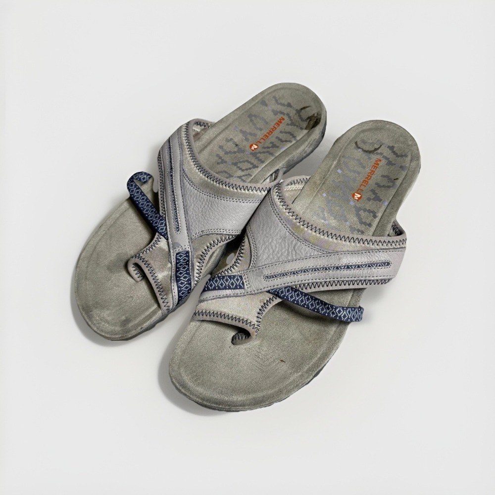 Merrell Terran Post II J03254 Sandals Women's US 10 Sleet Gray Slip On Flip Flop